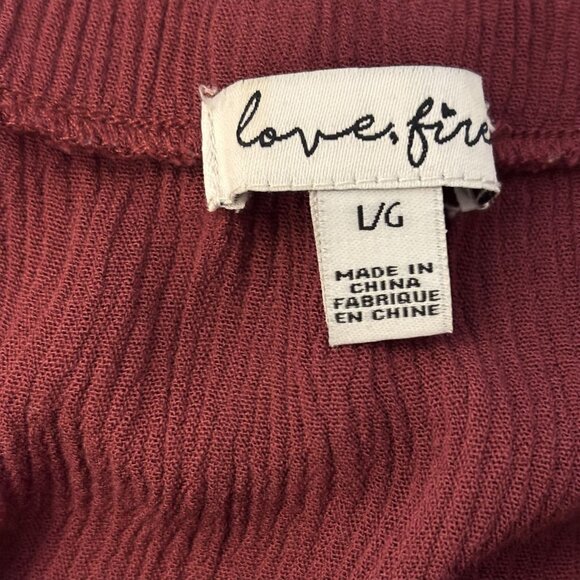 Maroon Love Fire Boho Romper With Embroidered Floral Design & Bell Sleeves - Picture 5 of 12